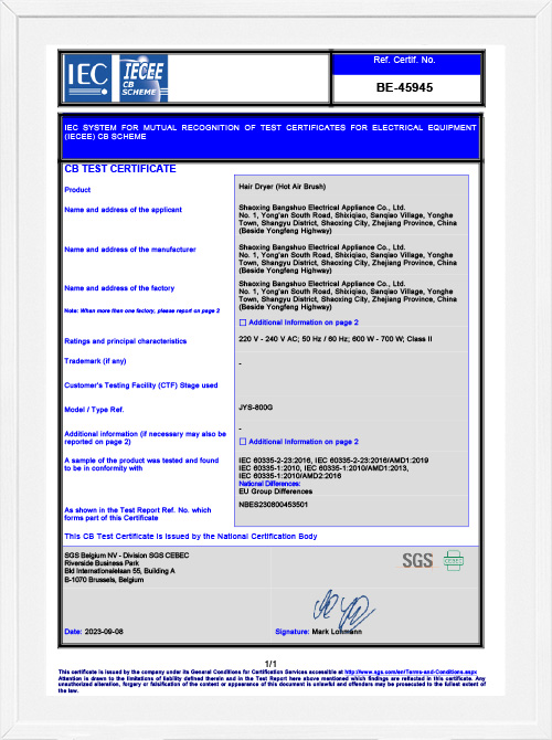 CB Certification
